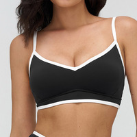 Soutien-gorge de sport sexy pour femmes, à impact élevé, taille plus, avec bretelles réglables, color block, pour la course à pied, la salle de sport, la musculation, image xxx, bleu marine