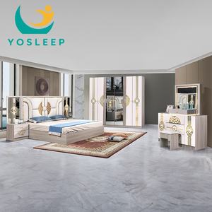 यसोया थोक कछुए शैली लक्जरी बेडरूम सेट घर फर्नीचर मास्टर रूम डबल लकड़ी फ्रेम पूर्ण किंग रानी आकार बिस्तर सेट - Product Image 2