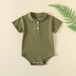 夏生まれたばかりの赤ちゃんジャンプスーツ女の子用かわいいソリッドカラークライミング服ロータスカラーボトムシャツ付きODM供給 - Product Image 6