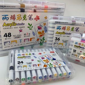 Rotulador de pintura acrílica punta media tinta a base de agua Paquete de caja de plástico en stock de fábrica de Wenzhou - Product Image 6