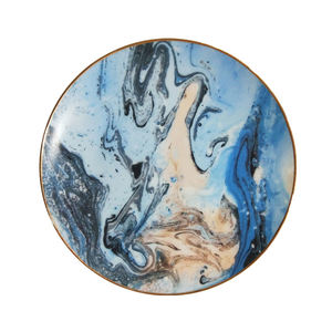 Juego de vajilla de porcelana de hueso al por mayor de fábrica, placa de cargador de esmalte de color azul para eventos y catering - Product Image 3