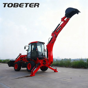 Trang trại Digger với loader và backhoe DIESEL Bánh Xe Tải Tobeter Mini Digger backhoe loader 1.3m3 - Product Image 3
