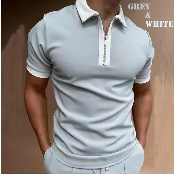 Custom Golf Polo Shirt Mode Ademend 100% Polyester Rits T Shirt Blanco Polo T-Shirt Plus Size Heren Poloshirt