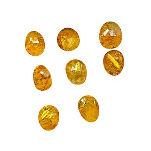 Cabochon de pierre précieuse naturelle en rutile doré, facetté, poli, formes multiples, toutes tailles, certifié par un tiers, pour la fabrication de bijoux - Product Image 1