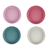 Assiette en silicone de style nordique pour enfants, plateau anti-éclats, résistant aux taches et aux rayures, vaisselle en silicone pour les tout-petits
