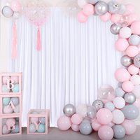 Rideau de toile de fond blanc de 10 pieds x 5 pieds pour les fêtes de mariage panneaux de rideaux de toile de fond sans rides pour le tissu de polyester d'anniversaire