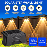 Lampes murales solaires LED blanc chaud d'extérieur, lumière COB, applique murale, lampes solaires pour clôture, pour la décoration de la cour, du jardin, de la pelouse, du chemin