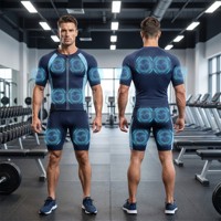 Combinaison d'entraînement EMS sans fil pour hommes, 14 zones d'électrodes, imperméable, respirante, écologique, deux pièces, fitness à sec