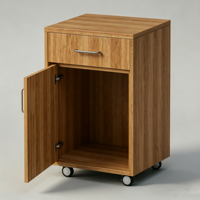Armoire mobile de laboratoire en acier et bois avec une seule porte et un tiroir, unité de rangement roulante pour une organisation flexible des postes de travail en laboratoire