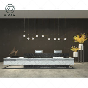 Contatore di informazioni di lusso in pietra di marmo artificiale di <span class=keywords><strong>2025</strong></span> Design nuovo Hotel banco Check-in di grandi dimensioni - Product Image 1