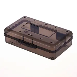 批发可爱塑料PP学校黑色铅笔盒透明便宜定制标志大书桌笔收纳盒