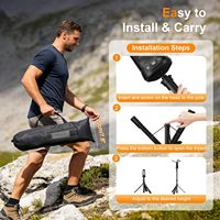 Lampe de travail LED solaire télescopique pliable avec support extensible pour la chasse, le camping, la randonnée et la réparation