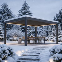 Pergola en aluminium avec lames motorisées et système de toiture bioclimatique imperméable, abri d'extérieur pour jardin moderne