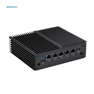 Qotom 12th Gen CPU J6412 DDR4 Soft Routing 5*I226-V 2.5 Gigabit LAN Firewall Router Mini PC Support UEFI Linux Pfsense OS