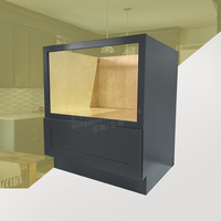 Prix direct d'usine Armoires en bois massif de qualité supérieure prêtes à expédier Four à base moderne à cadre et armoire à micro-ondes pour la cuisine américaine