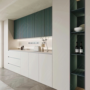 Credenza Multifunzione in Legno Ecologico Stile Country Francese con Ante Verde <span class=keywords><strong>Lago</strong></span> e Bianco Crema per Arredamento Rustico - Product Image 6