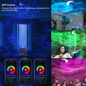 App contrôle 6 couleurs maison planétarium étoile <span class=keywords><strong>projecteur</strong></span> Laser LED veilleuse lampe de Table USB interrupteur tactile lumière ambiante pour chambre - Product Image 2
