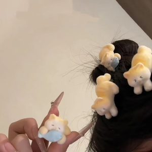 Popular Niche Design <b>Sweet</b> Yellow Small Cat Hairpin Cute Cartoon Fashionable Style Women's Hairpins Wholesale Headwear - Product Image 1