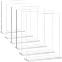 Support de menu double usage en acrylique transparent 5x7 pouces, moderne, écologique, pliable, léger, recyclable et amovible pour présentoir de table