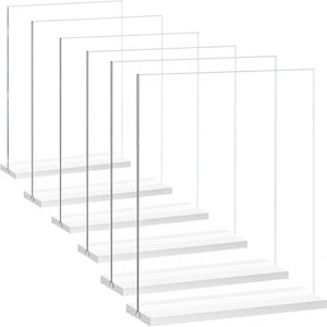 Expositor de Mesa Plegable de Acrílico Transparente de 5x7 Pulgadas, Moderno, Ecológico, Ligero, Soporte para Menús de Doble Uso, para Bodas - Product Image 3