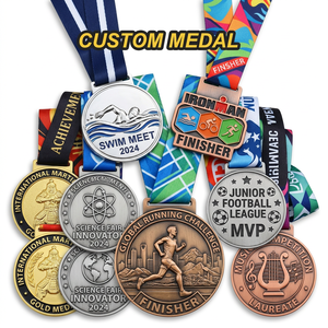 ميداليات فارغة مخصصة فضية وذهبية ونحاسية قابلة للطباعة بالتسامي، ميداليات رياضية قابلة للنقش لسباقات الماراثون والجري - Product Image 2