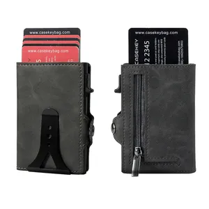 Casekey New Trend Men Luxury Leather Popup <b>Wallet</b> With Id Window&Cash Clip Slim Minimalist Smart Card <b>Holder</b> Porte Carte Bancair - Product Image 1