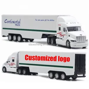 Aangepast Logo 1:48 Verkoop Wit Metalen Speelgoed Collectie Diecast Auto Speelgoedvoertuigen Amerikaanse Container Vrachtwagen Model Speelgoed Speelgoed Voor Cadeau