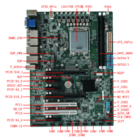 Carte mère GK1200 LGA1700 Intel H670 pour processeurs Core i9 de 12e/13e/14e génération, 6 ports LAN 2.5G, 12 ports COM pour serveur industriel, pare-feu, NVR, station de travail