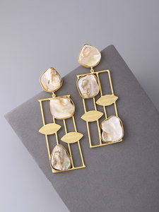 Pendientes de Piedra Chapados en Oro Hechos a Mano, Antideslustre, para Mujer, Joyería de Diseño Elegante, para Fiestas, Regalo, Pendientes de Moda - Product Image 5