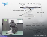 Fauteuil d'examen de beauté électrique BONNIEBEAUTY BN-A288, design moderne, réglable et pliable, table de massage