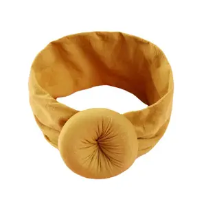 Hot Sale Baby Stirnband Einfarbiges elastisches Nylon Donut Stirnband mit Haar gummis mit dekorativem Zubehör