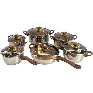 ชุดเครื่องครัวเตาแม่เหล็กไฟฟ้าสแตนเลส12ชิ้น2024สินค้ายอดนิยมของม้าตัวแรกหม้อทำความสะอาดเครื่องล้างจาน - Product Image 2