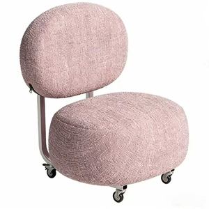 Tabouret Liuli, Tabouret à roulettes universel, Tabouret haut de gamme pour salon, Chaise à dossier pour la maison, Tabouret mobile à roulettes - Product Image 2