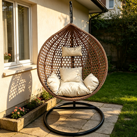 2026 Fauteuil suspendu œuf moderne personnalisé en rotin tressé et métal, écologique et durable, pour jardin, terrasse, extérieur, salon et parc