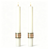 Bougie d'église pour usage à l'autel, 51% cire d'abeille pure, naturelle, longue durée de combustion, sans gouttes, sans fumée, bougies chrétiennes propres