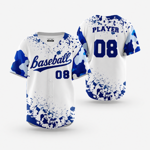 Maillot de baseball personnalisé en gros pour hommes, uniforme d'équipe à manches courtes entièrement boutonné avec logo, nom, numéro et motif personnalisés - Product Image 1