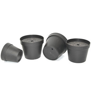 Usine directe grands pots de fleurs en <span class=keywords><strong>plastique</strong></span> noir avec couvercles au design scandinave simples au sol pour balcon familial et plantation - Product Image 1