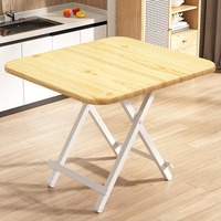 Table pliante moderne portable, plateau en bois, structure métallique, gain de place, bureau, maison, salle à manger, pique-nique, facile à ranger et à transporter