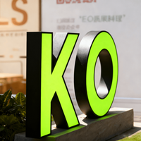 Enseignes personnalisées avec support en acrylique pour la publicité, lettres lumineuses LED pour l'extérieur, enseignes pour les magasins