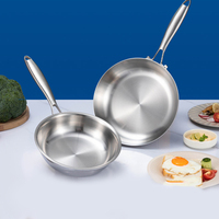 18cm-32cm Poêles à frire antiadhésives à cinq couches Chef Poêle à frire antiadhésive en acier inoxydable 304 antiadhésive