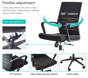Silla <span class=keywords><strong>de</strong></span> <span class=keywords><strong>Oficina</strong></span> Moderna Usada en Venta con Soporte Lumbar y Diseño Extensible a Bajo Precio - Product Image 2