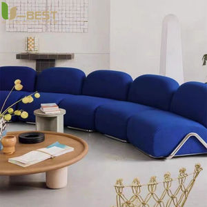 Canapé modulaire nordique noir de style rétro U-Best, angle droit, design unique, style Wabi Sabi, petit salon, combinaison de salle de sport - Product Image 2