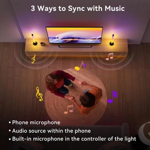 Smart RGB LED Music Sync Color-Changing <b>TV</b> Backlight App <b>Remote</b> <b>Control</b> USB Powered LED Lights for Gaming - Product Image 5