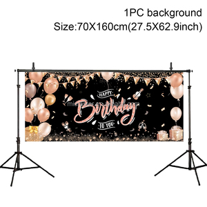 Alles Gute zum Geburtstag Hintergrund-<span class=keywords><strong>Banner</strong></span> Schwarz-Gold Foto-Hintergrund Schild Poster Ballon Glitzer Feuerwerk Geburtstags-Hintergrund - Product Image 6