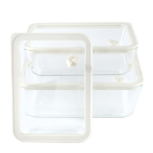 Lot de 3 récipients en verre de haute qualité pour la préparation des repas avec couvercles hermétiques chauffés pour toute occasion pour le stockage de la cuisine - Product Image 1