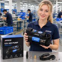 High Flow 40L/min Tire Inflator with Large Analog Pressure Gauge and LED Emergency Light Factory