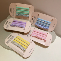 Lot de 6 attaches pour cheveux de style coréen, couleur bonbon, haute élasticité, petites attaches pour cheveux, polyvalentes et élégantes pour filles