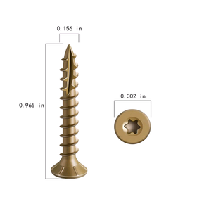 Leite # Tornillos para terraza métricos de 8 x 1 pulgada, <span class=keywords><strong>2</strong></span> libras. Punta de estrella T20 de níquel bronce con revestimiento de zinc resistente a la oxidación para madera exterior - Product Image 2
