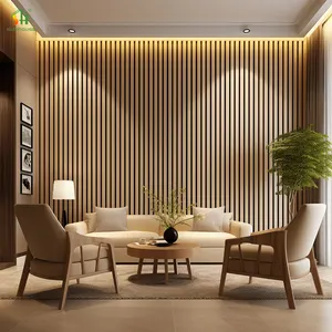 Customized Indoor Durable Materials Acoustic Slat Wall Panel Anti-Scratch Oak Panel