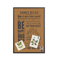 Tableau décoratif mural en toile avec cadre en bois pour la maison et le bureau, personnalisable pour afficher des informations sur la maison et l'école